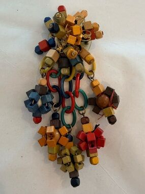 Large 1940s Early Miriam Haskell Wooden Brooch